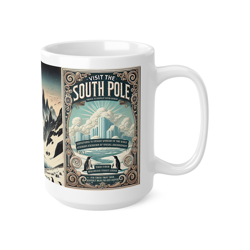 Thumbnail: Visit The South Pole Tourist Poster. Vintage Antarctica. 11oz, 15oz Mug