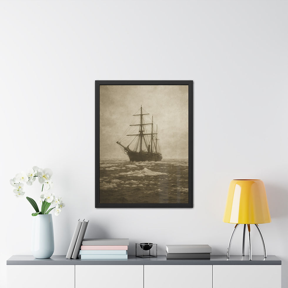 Thumbnail: Endurance: Into the Frozen Silence. Nautical Vintage Antarctic Maritime Art 