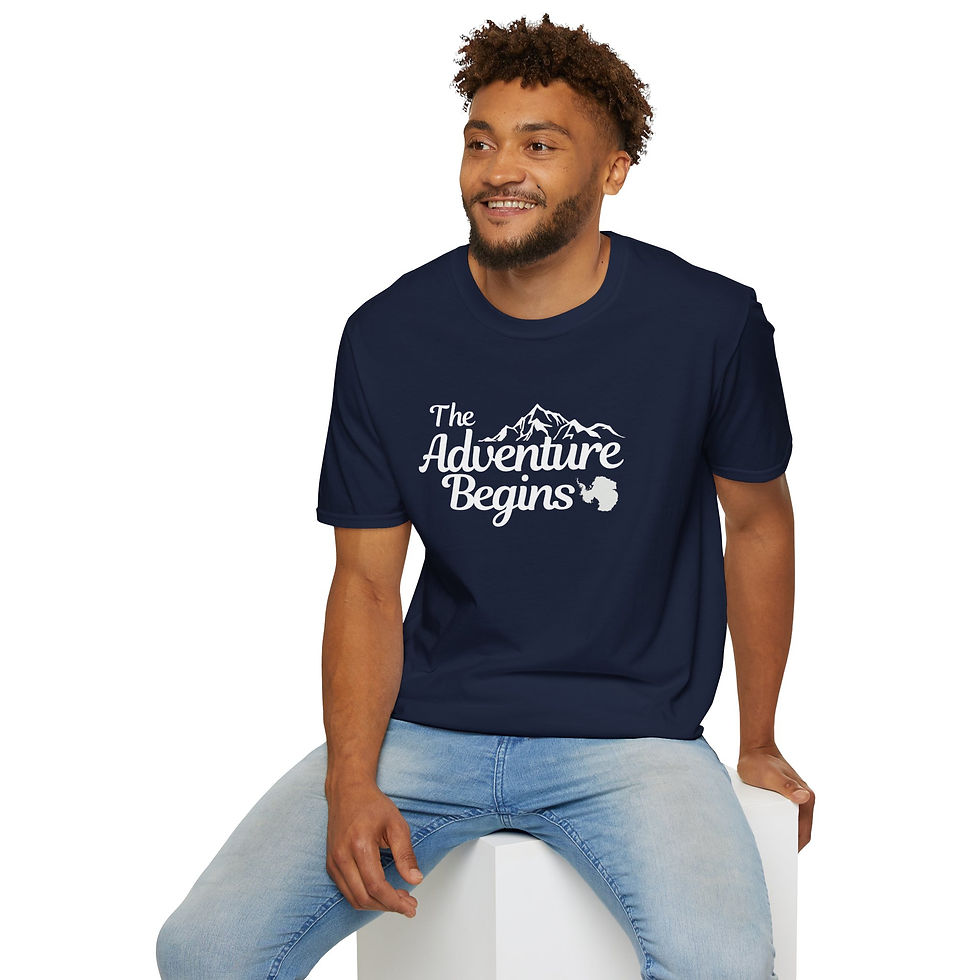 Thumbnail: The Adventure Begins. Vintage Antarctica Unisex  Shackleton T-Shirt. 