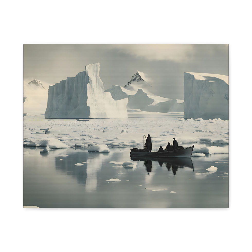Thumbnail: Going Home 1916: Vintage Antarctic Exploration Artwork Canvas Wall Art