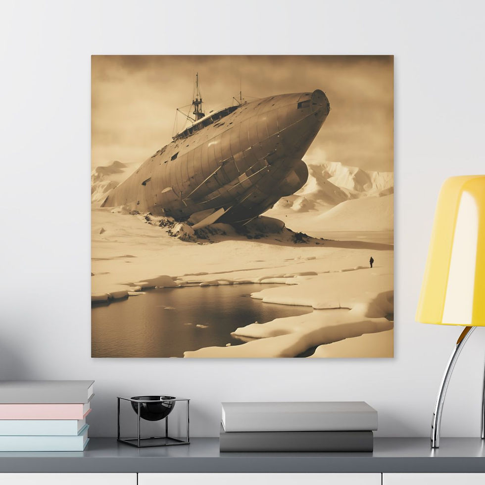 Elephant Island Landing 1917 Vintage Antarctica Editions. Sepia Art Canvas