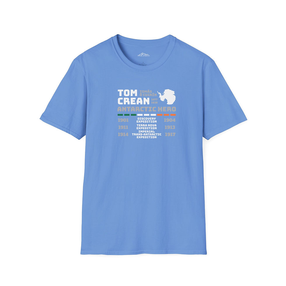Thumbnail: Tom Crean Tribute Tee with Irish Detail-Antarctic Hero Unisex T-Shirt