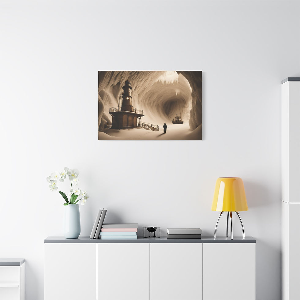 Thumbnail: Peculiar Cavern 1887. Vintage Antarctica Ice-Fi Canvas