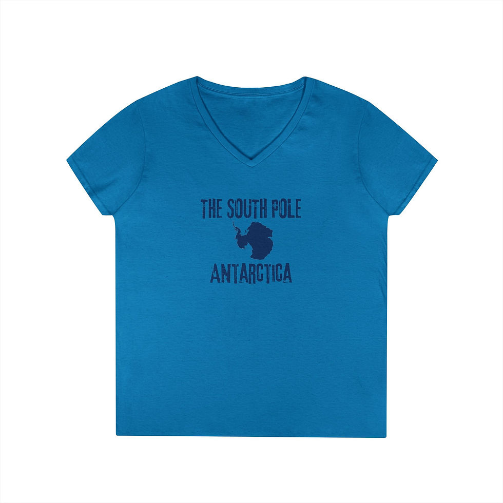 Thumbnail: South Pole Antarctica Deep V-Neck T-Shirt for Women