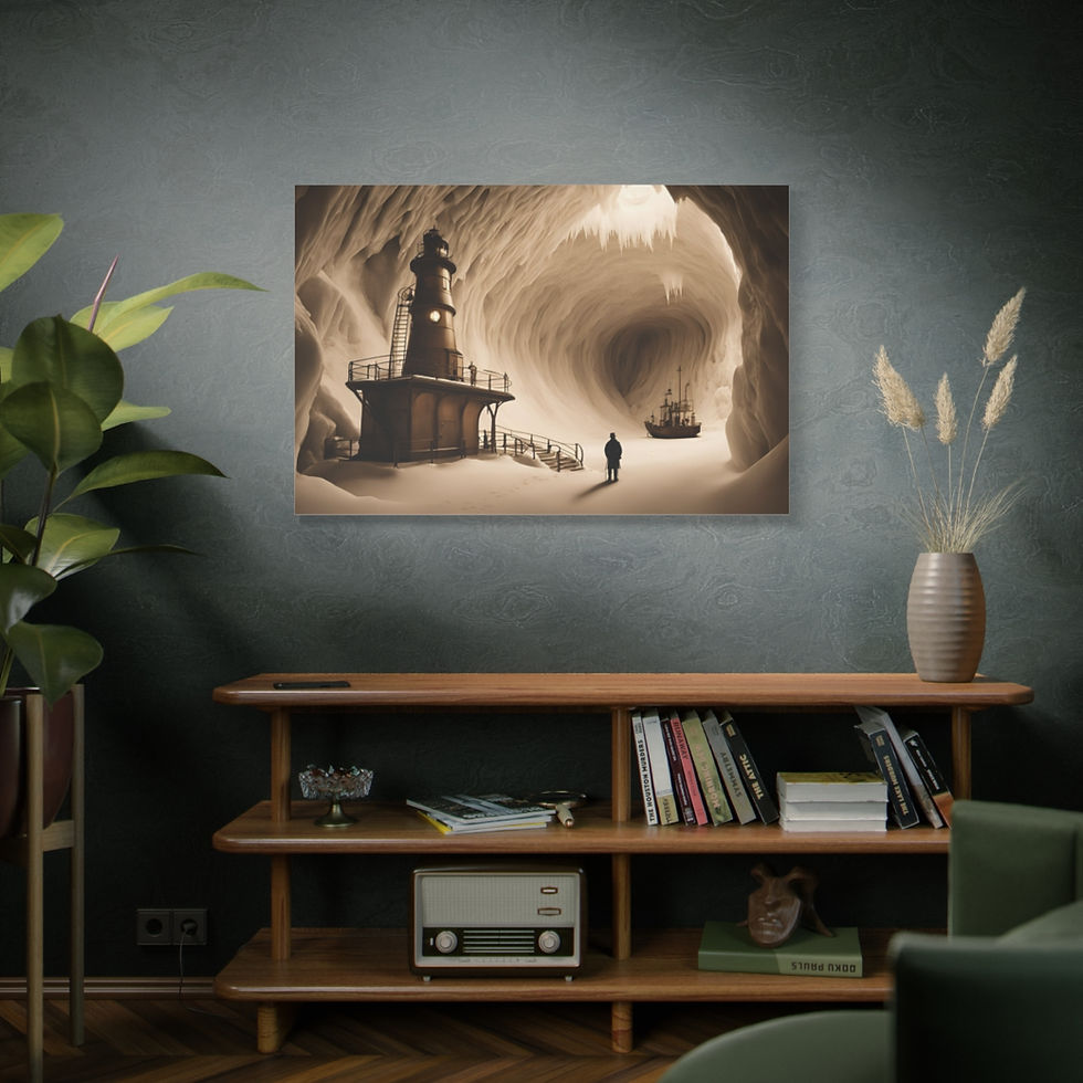 Thumbnail: Peculiar Cavern 1887. Vintage Antarctica Ice-Fi Canvas