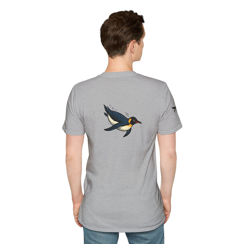 Thumbnail: Antarctica Penguin Swim Tee. Unisex T-Shirt from Vintage Antarctica