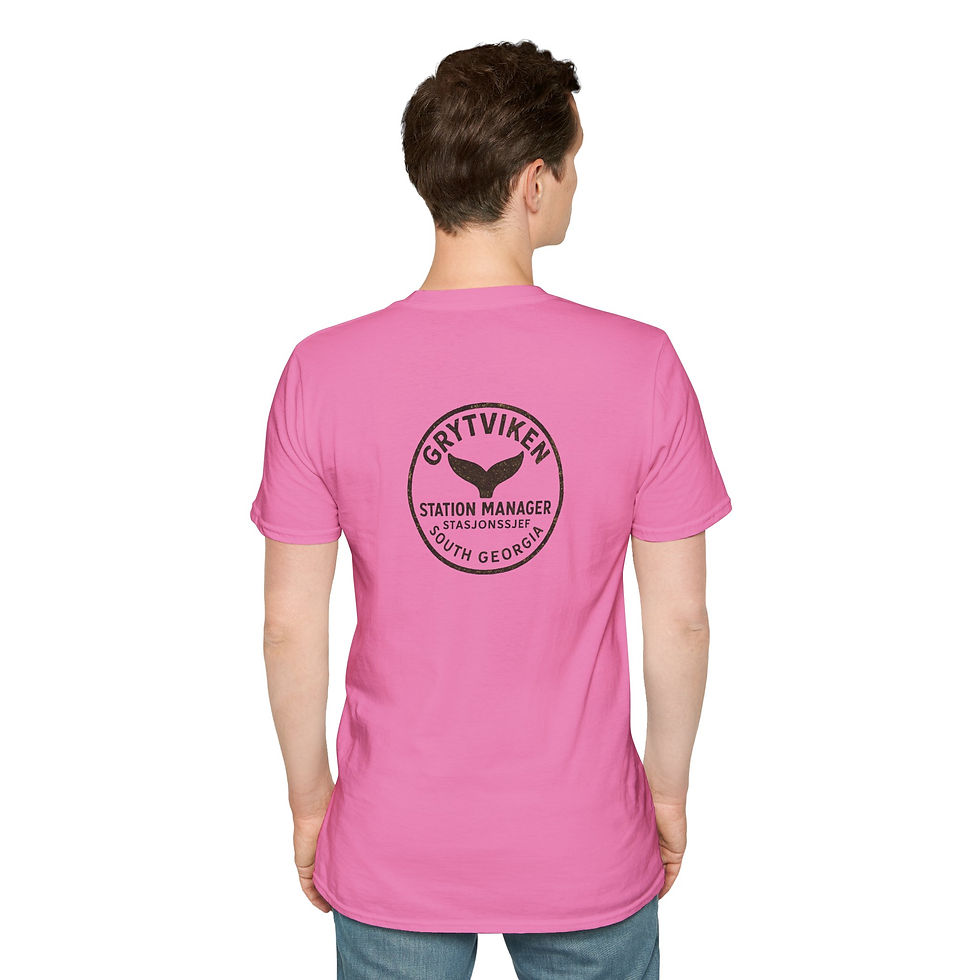 Thumbnail: Grytviken Station Manager South Georgia. Unisex T-Shirt from Vintage Antarctica