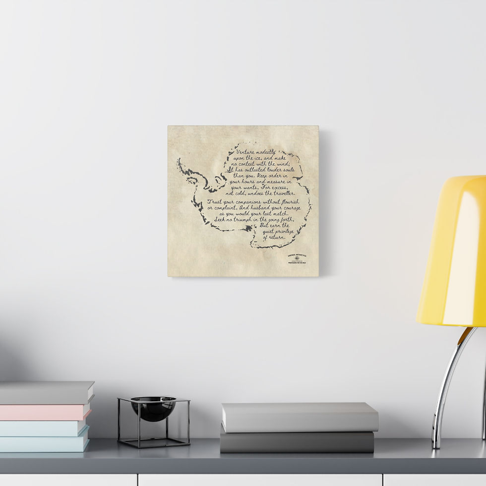 Thumbnail: Vintage Antarctica 'A Quiet Privilege'  Wall Art. Desiderata Inspirational Map