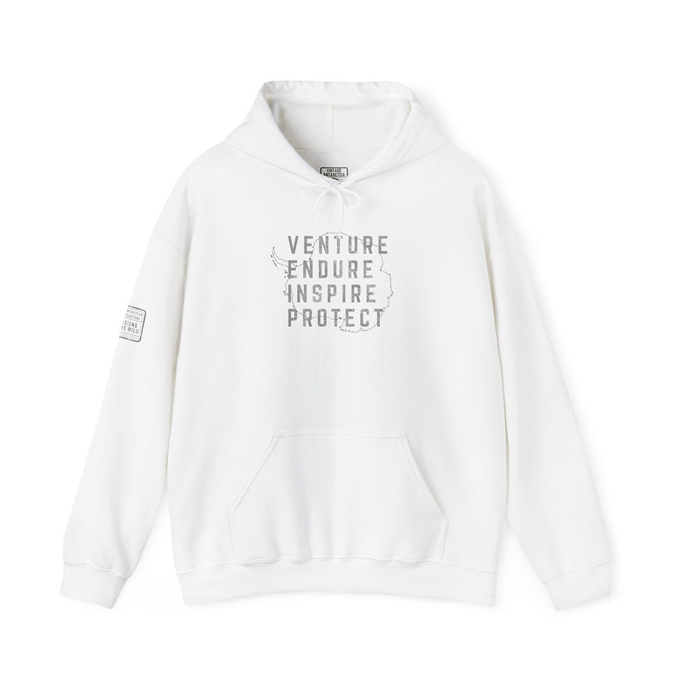 Thumbnail: Antarctica: Venture Endure Inspire Protect.Vintage Antarctica Unisex VEIP Hoodie