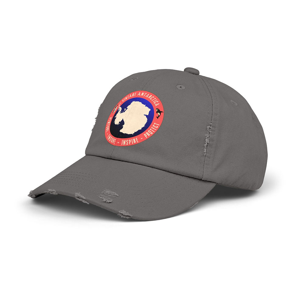 Thumbnail: Designer Red Vintage Antarctic Unisex Distressed Cap - Inspire and Protect