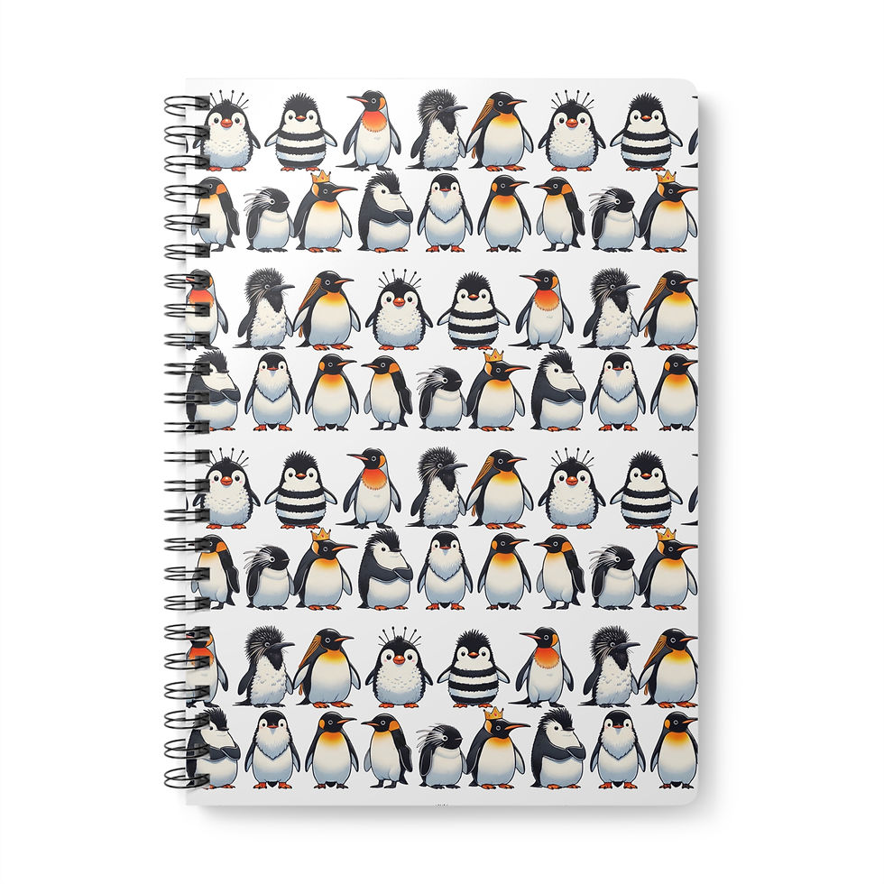 Penguin Notebook Wirobound A5 Notebook Antarctic Wildlife lover