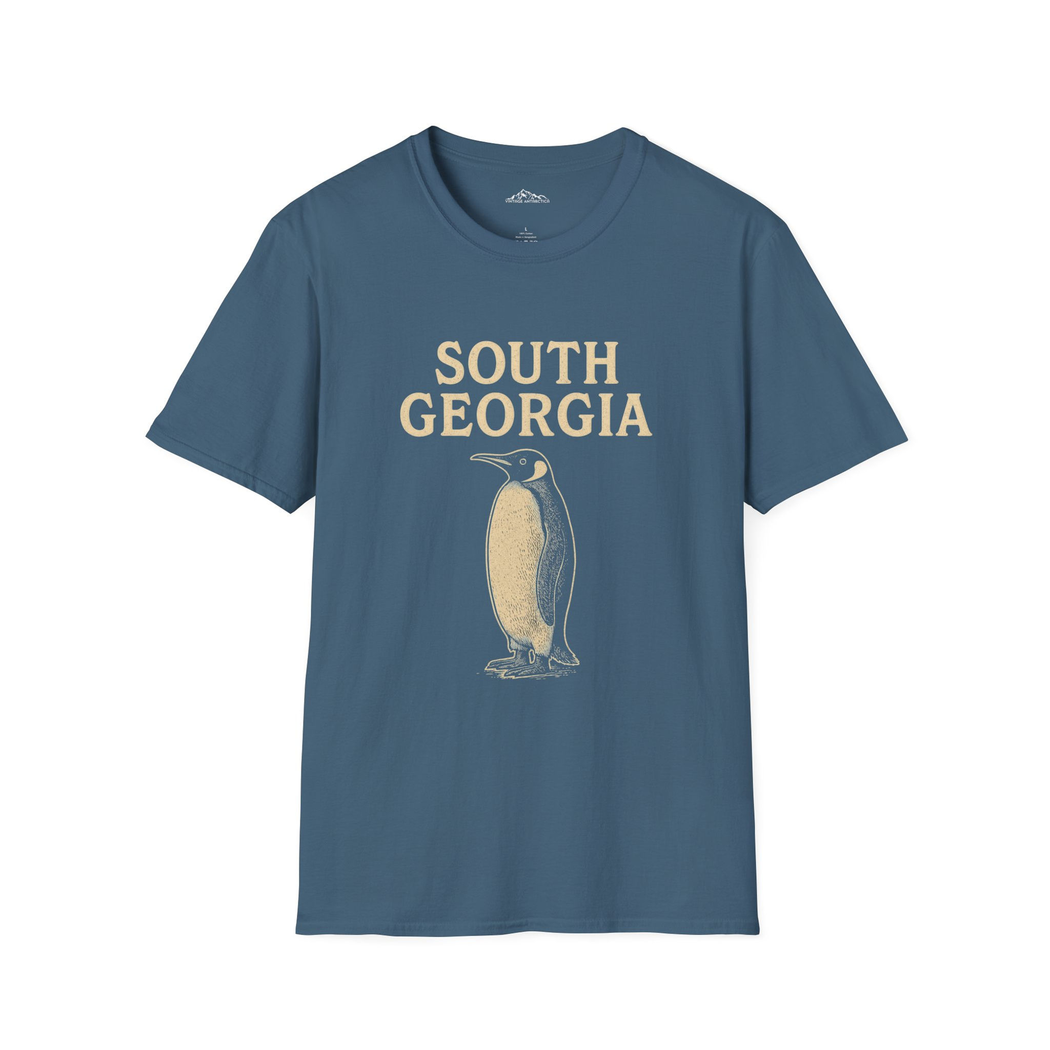 South Georgia Classic Tee with Penguin. Unisex T-Shirt from Vintage Antarctica