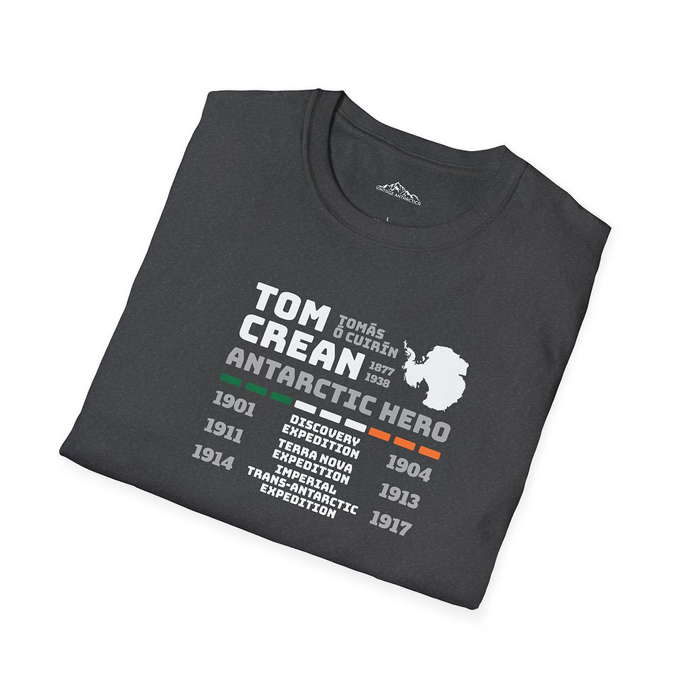 Thumbnail: Tom Crean Tribute Tee with Irish Detail-Antarctic Hero Unisex T-Shirt