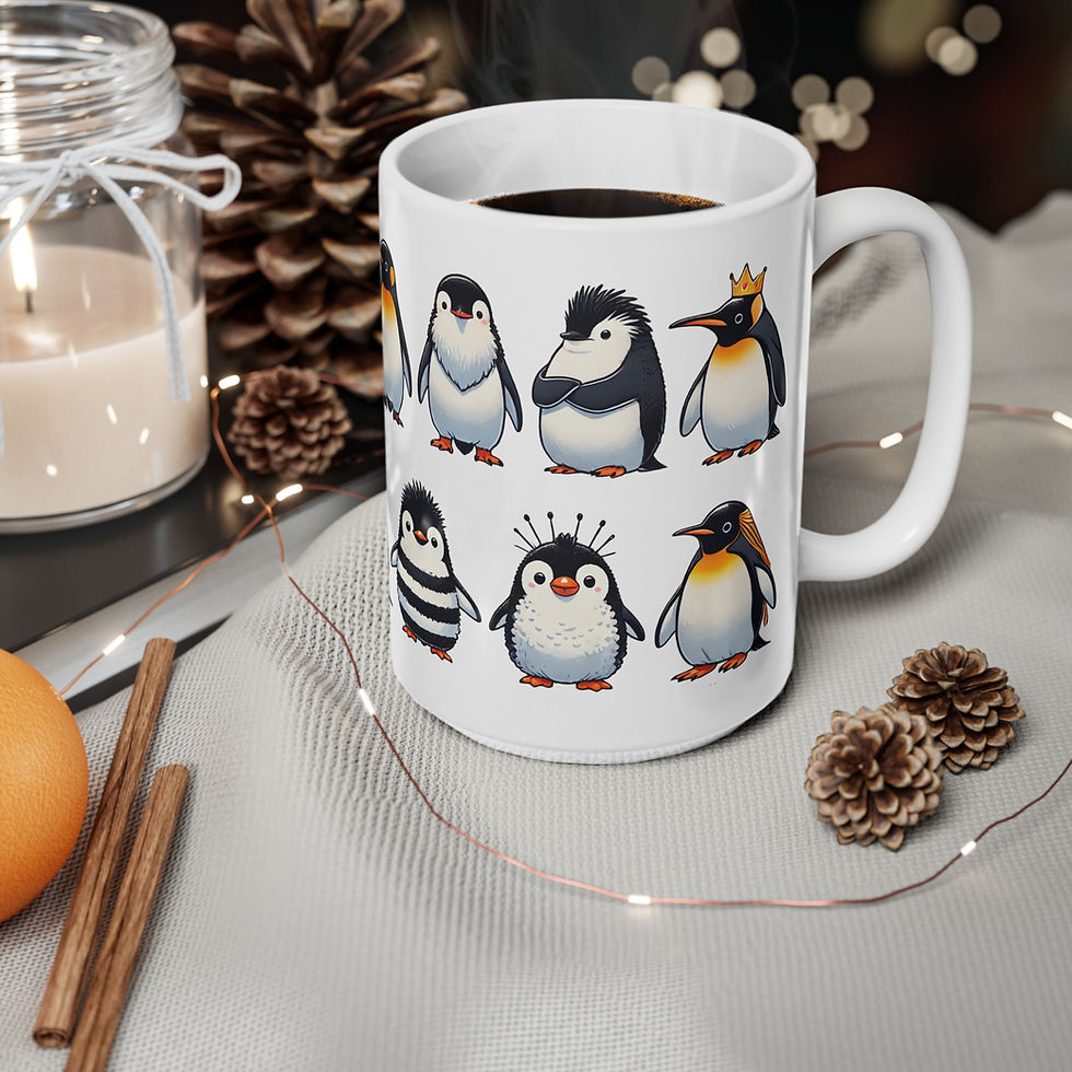 Thumbnail: Cute Penguin Whimsy No2 Coffee Cups, Mugs for Animal Lovers! Antarctica Edition