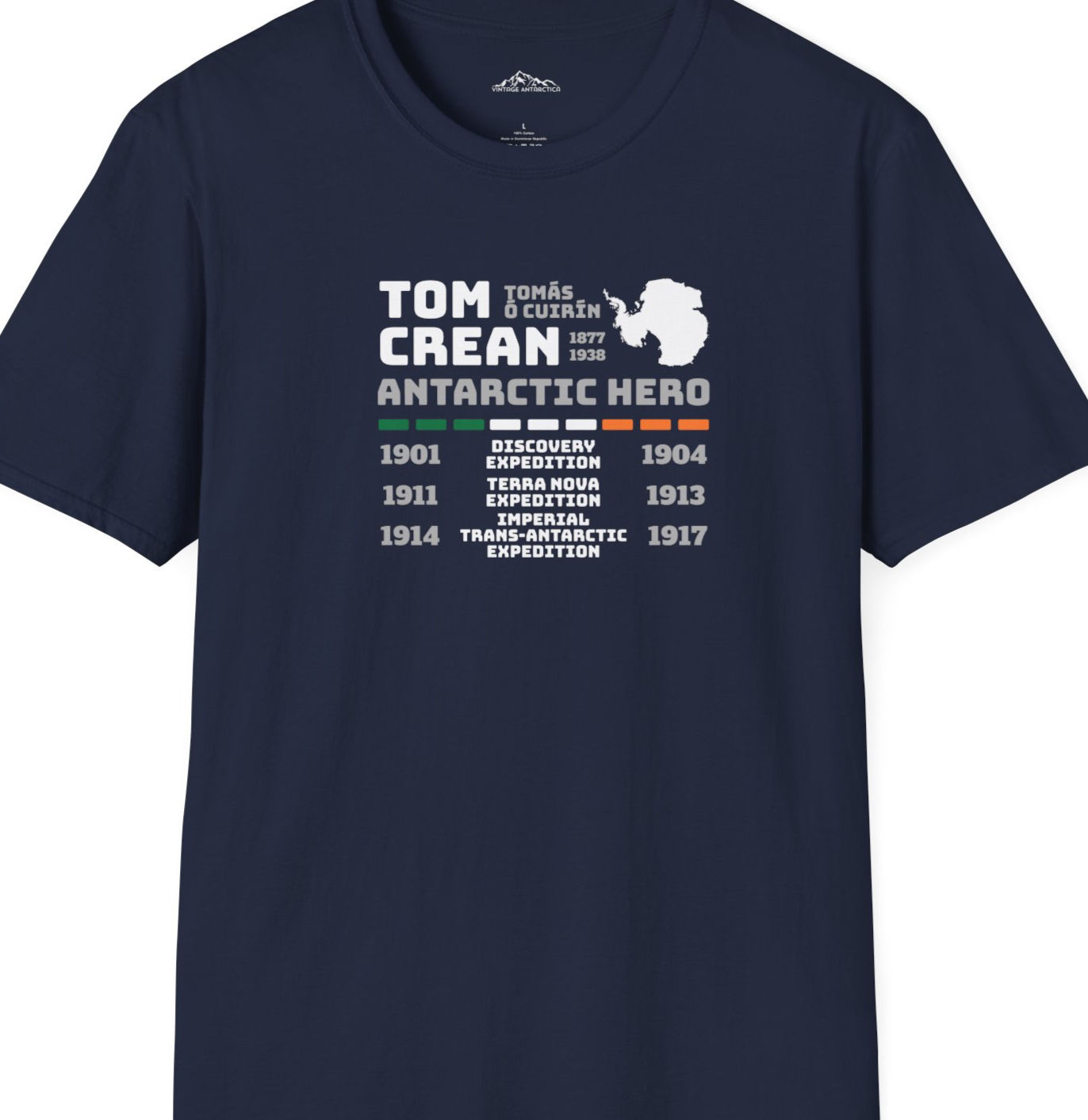 Tom Crean Tribute Tee with Irish Detail-Antarctic Hero Unisex T-Shirt