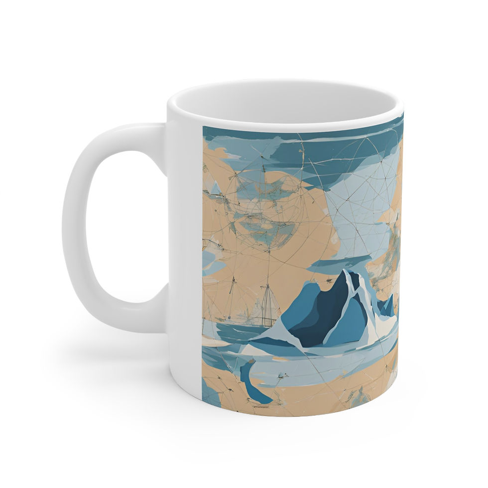 Thumbnail: Antarctica Cartographic  11oz, 15oz Mug. Vintage Antarctica. 