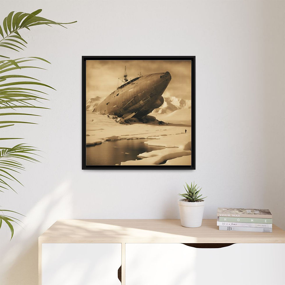 Thumbnail: Elephant Island Landing 1917: Vintage Antarctica Editions. Sepia Art Print