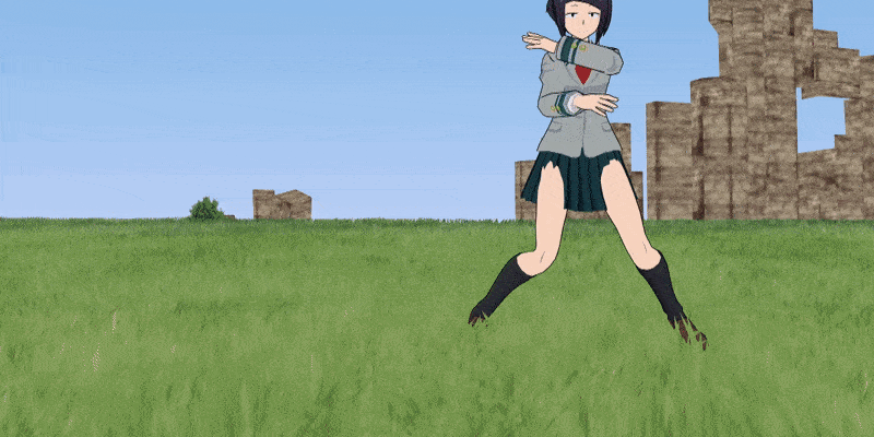 VaDiM's Grass Effect Modified applied to MijumaruNr1's Kyoka Jirou