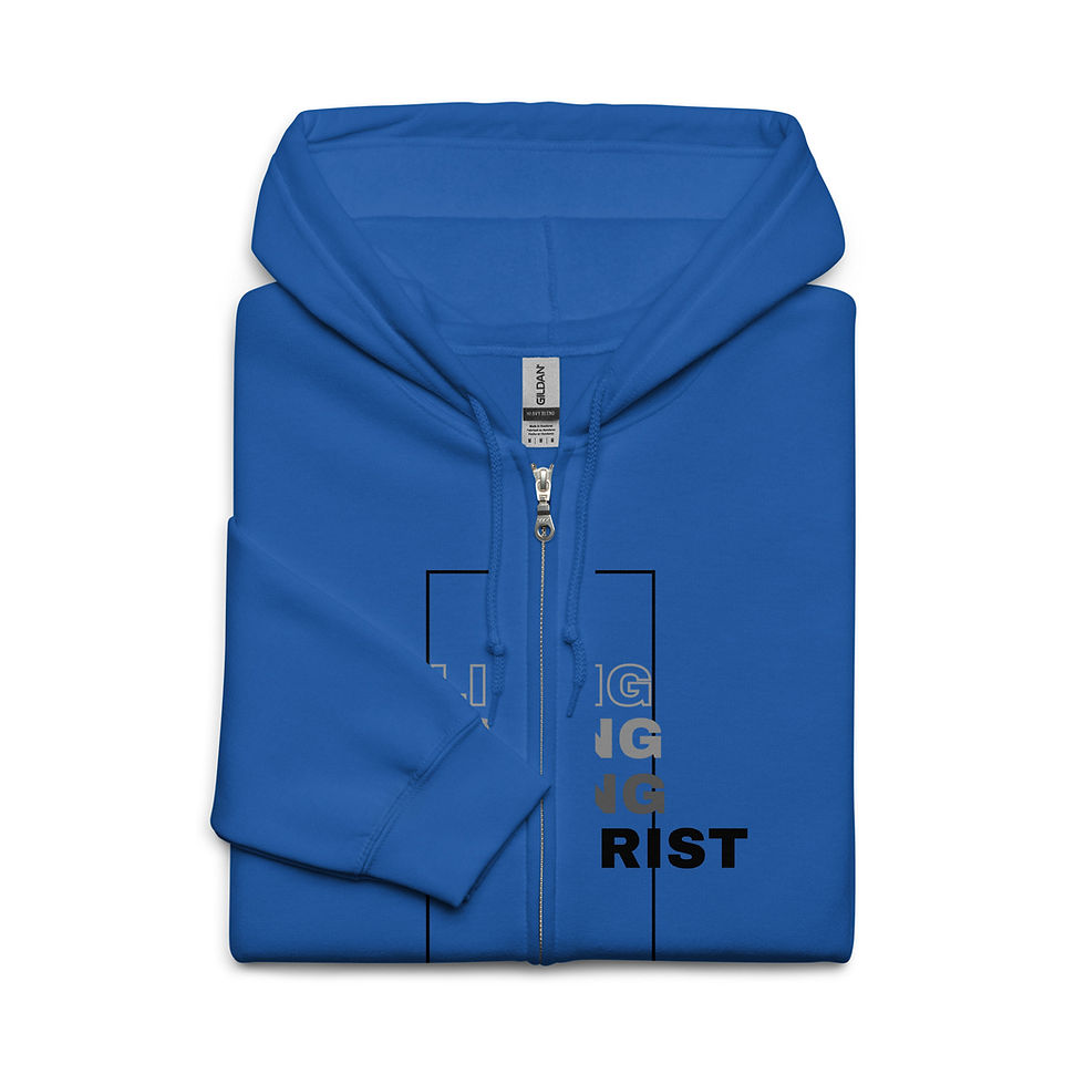 Thumbnail: Living, Loving, Caring Unisex Zip Hoodie