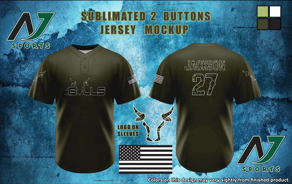 Bulls Olive Green Military Jersey