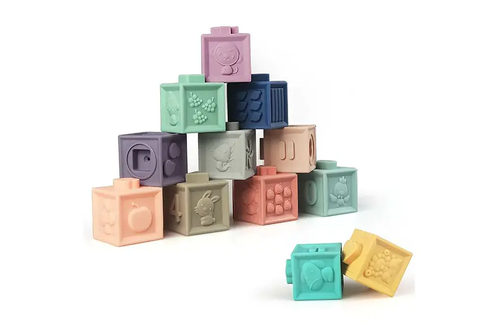 BTL - Cubes d'éveil sensoriel pour bébé de 6 mois couleurs pastel