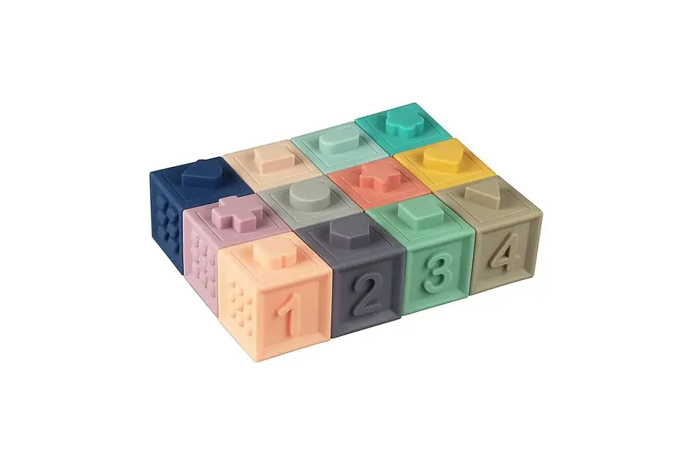 BTL - Cubes d'éveil sensoriel pour bébé de 6 mois couleurs pastel