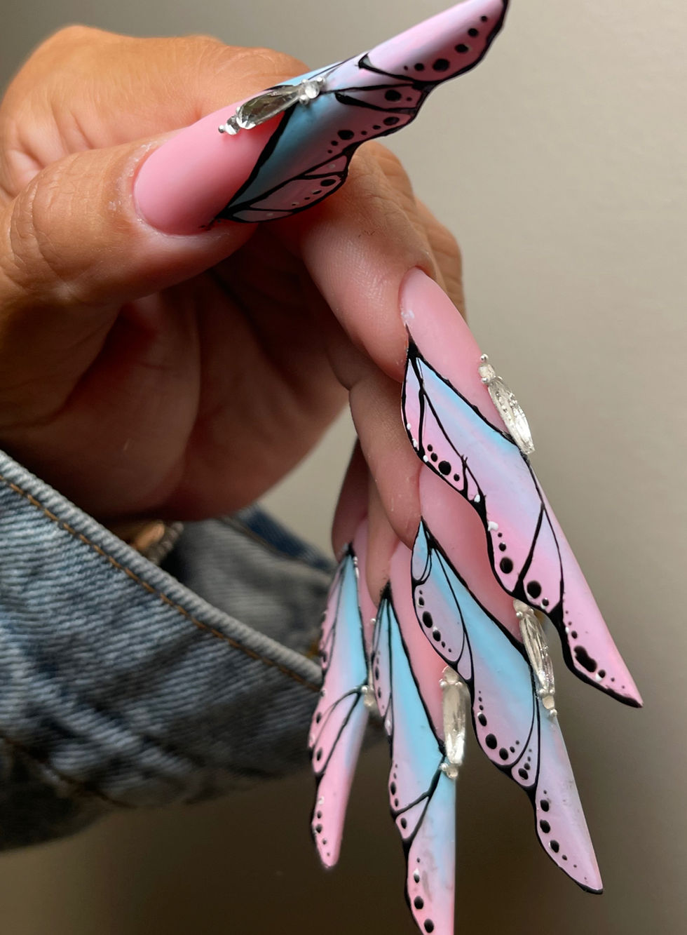 High-fashion editorial nail extension art