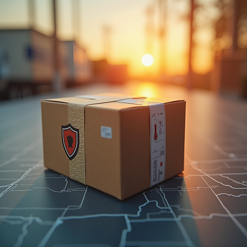 Close-up view of a courier scanning a package with a handheld device