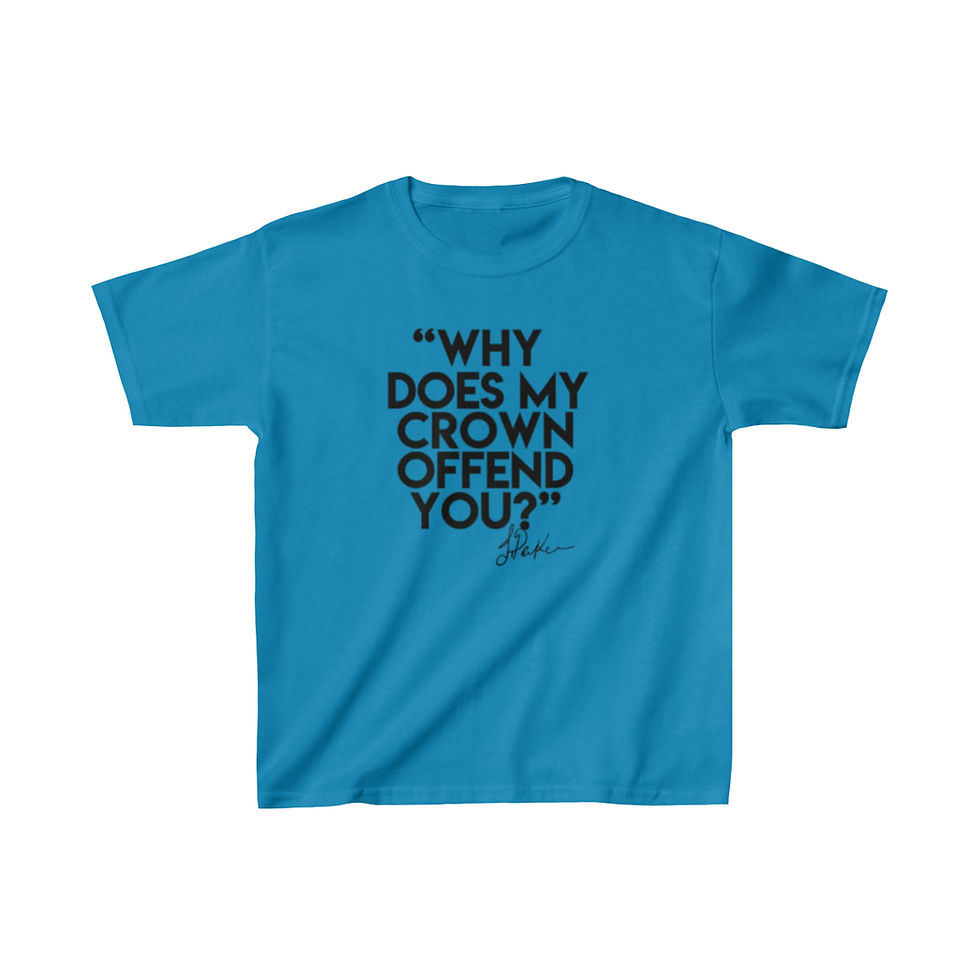 Thumbnail: "WHY DOES MY CROWN OFFEND YOU?" Essential Kids Tee
