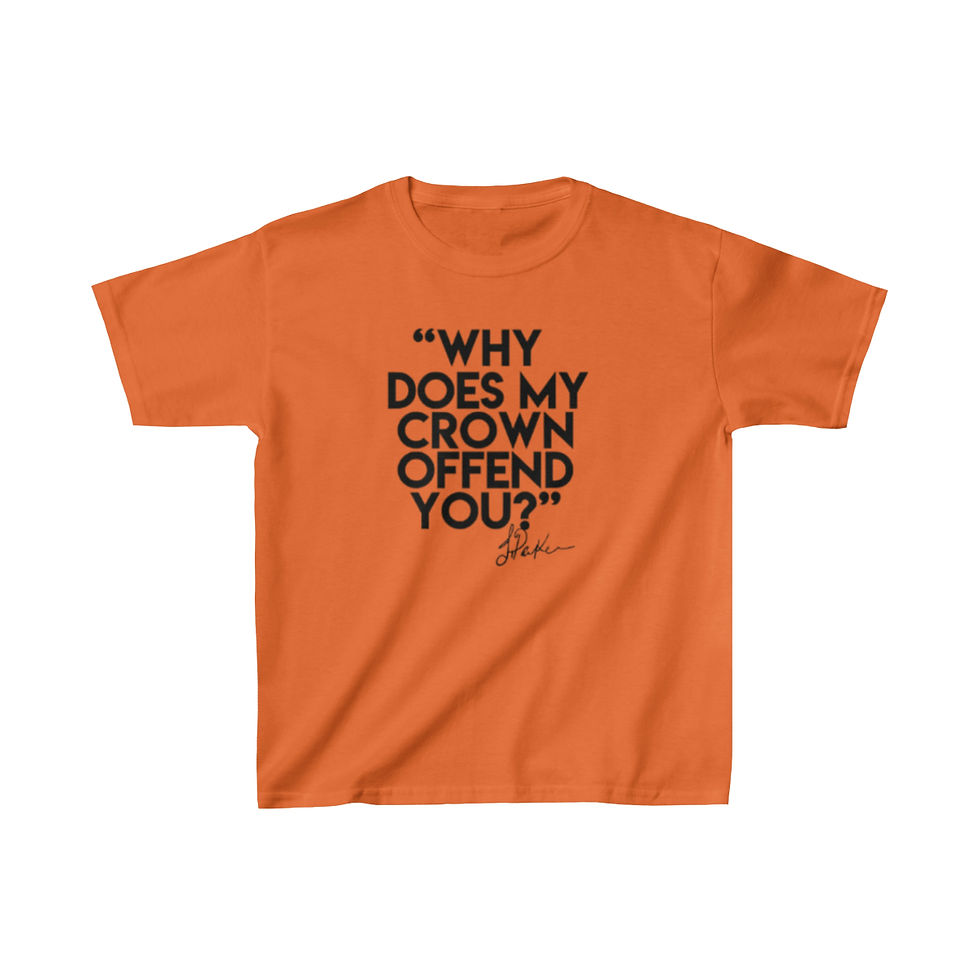 Thumbnail: "WHY DOES MY CROWN OFFEND YOU?" Essential Kids Tee