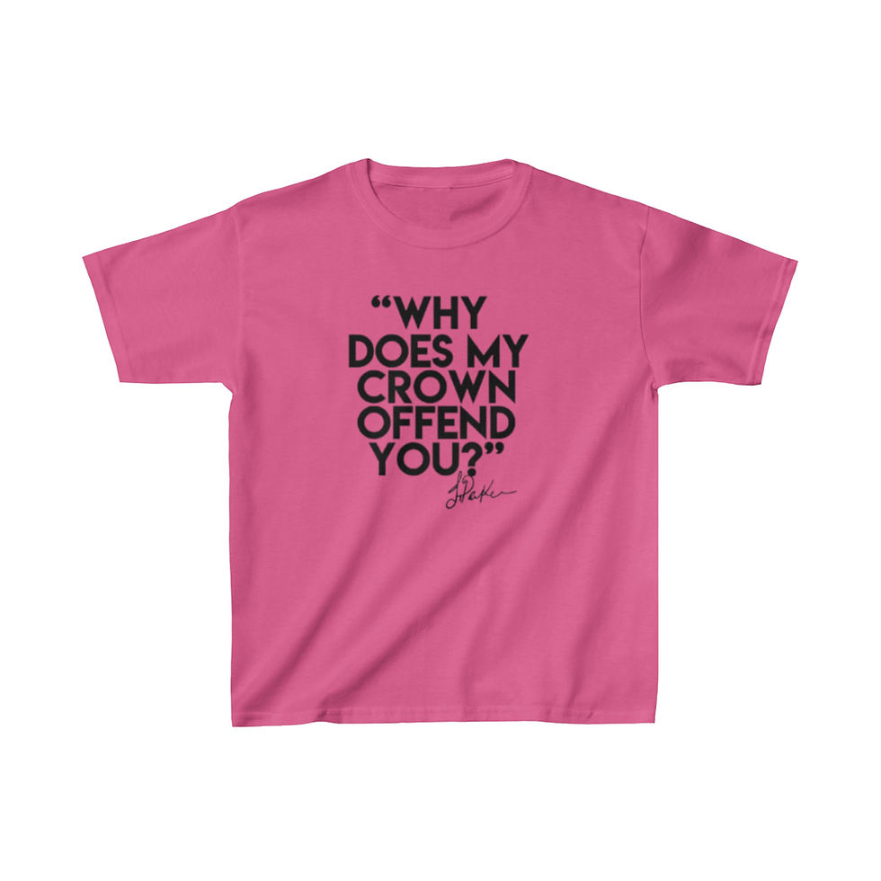 Thumbnail: "WHY DOES MY CROWN OFFEND YOU?" Essential Kids Tee