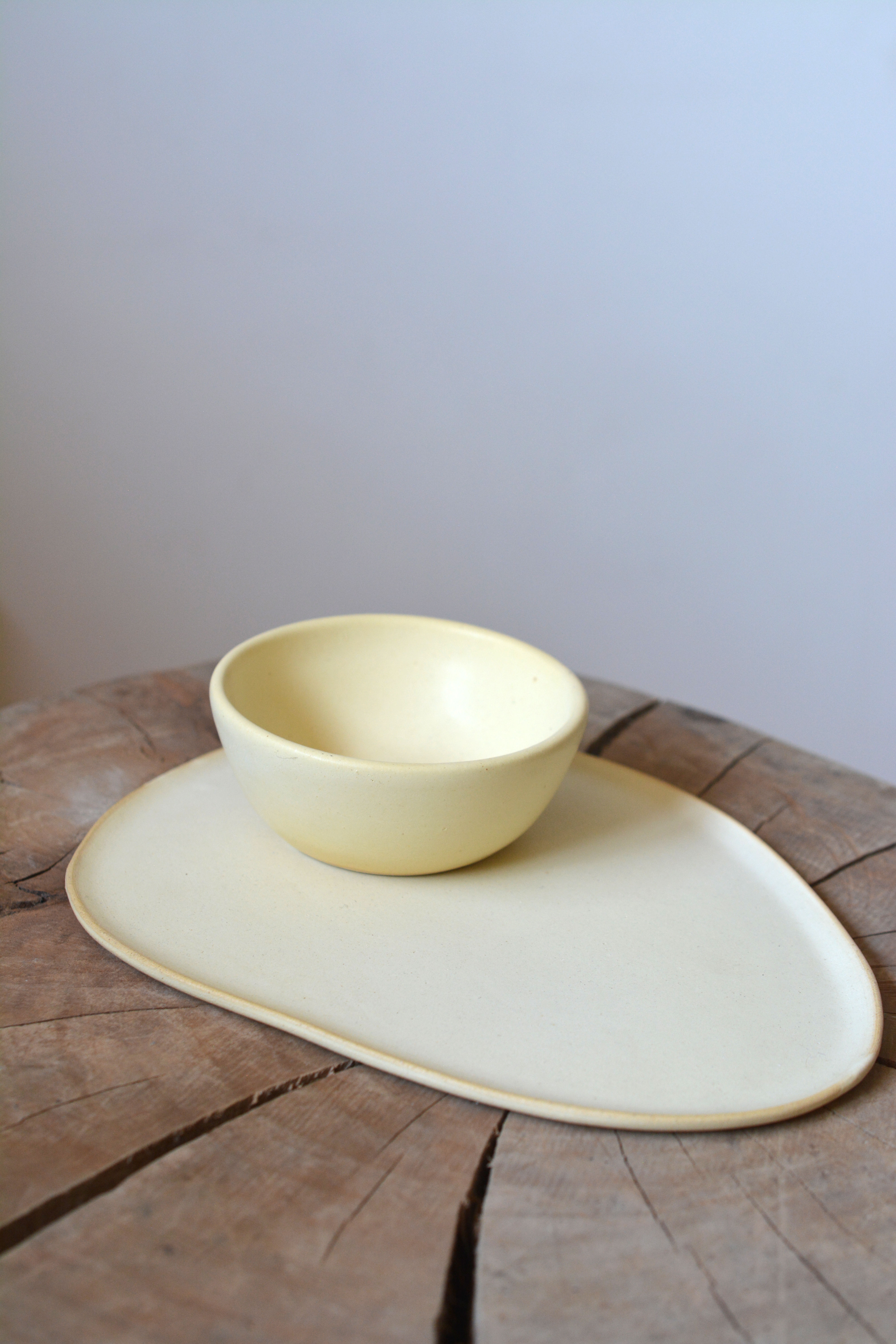 SET BOWL Y PLATO CREMA