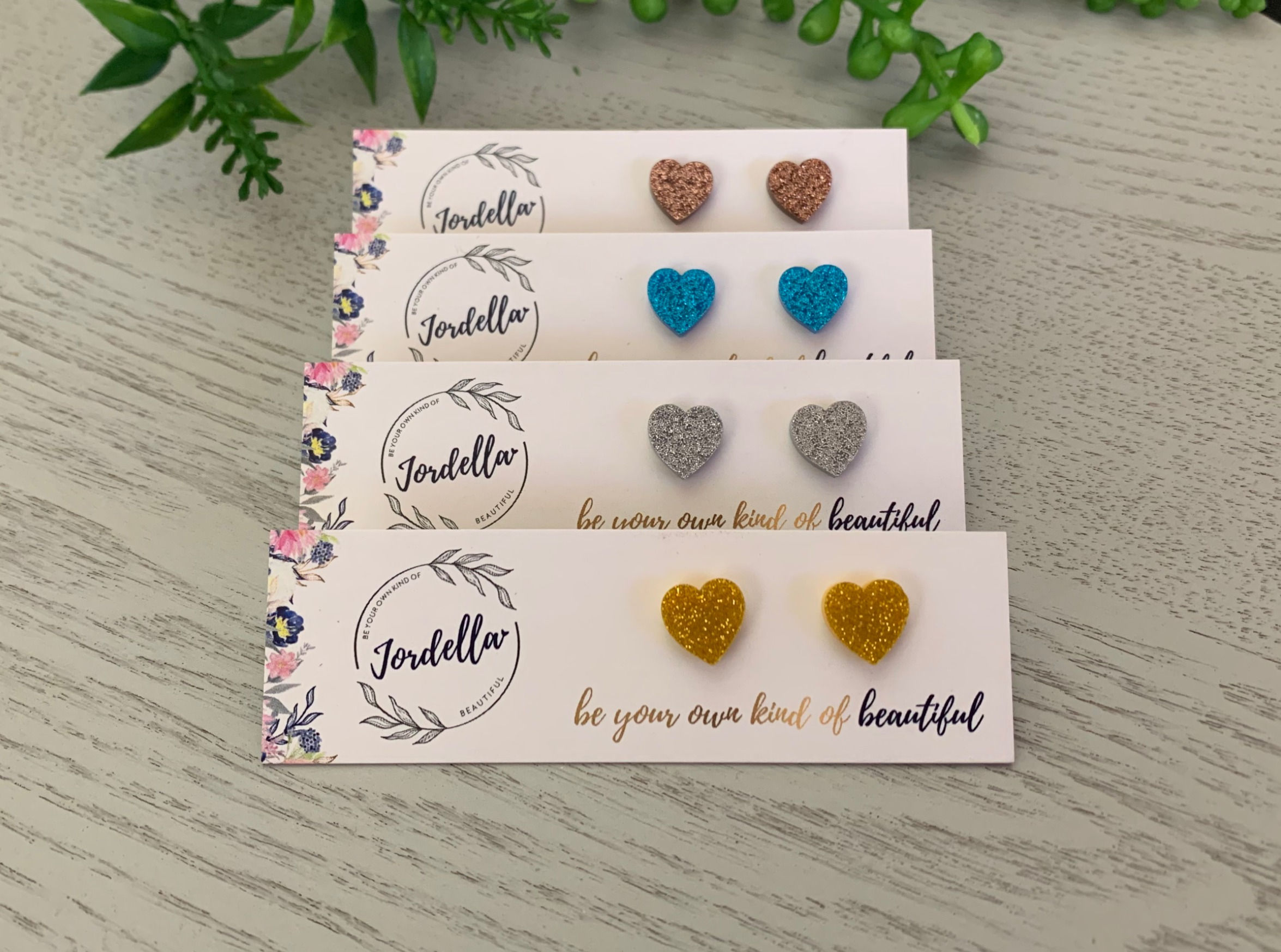 Acrylic Glitter Hearts