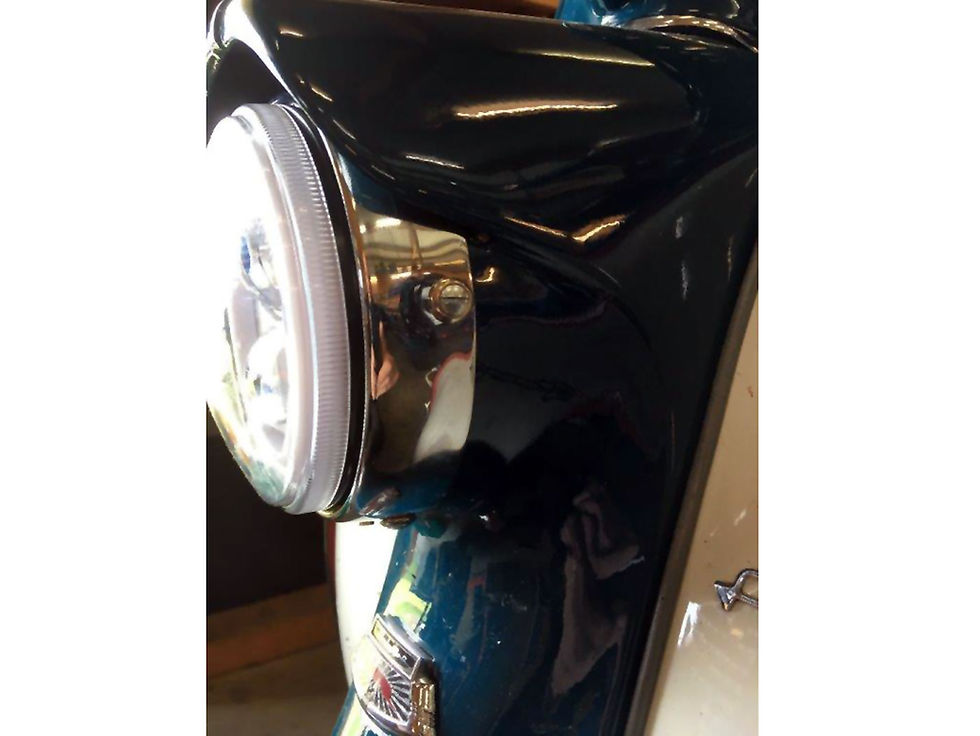 Thumbnail: Lambretta Headlight - 12V DC, MOTO NOSTRA incl. mounting ring - Series 1 & 2