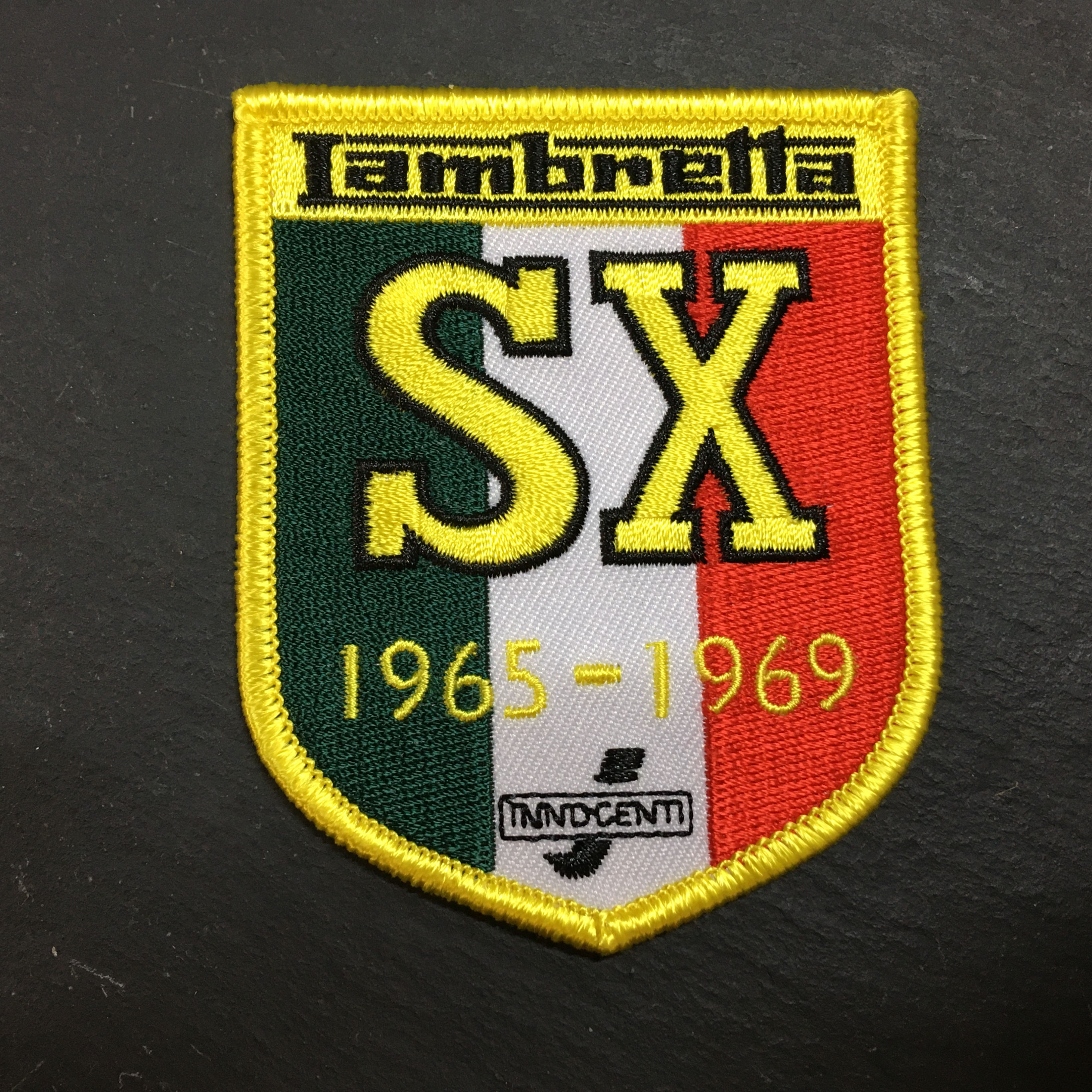 Patches - Lambretta SX 1965 - 1969 shield - Embroidered - Iron or sew on