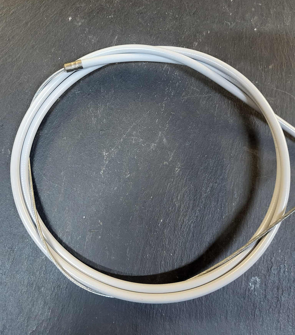 Thumbnail: Lambretta Cable - front brake, GREY - complete, Nylon lined. 8mm barrel