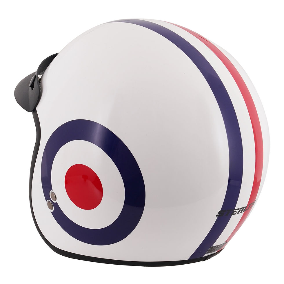Thumbnail: Helmet - STEALTH open faced, white with peak and sun visor - mod target roundel
