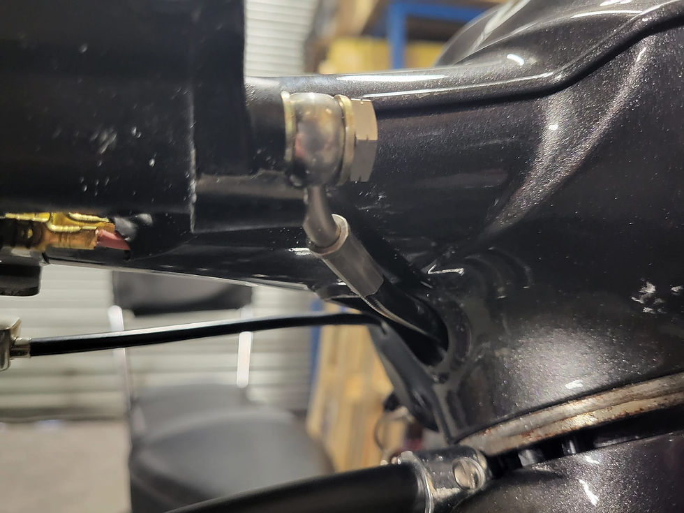 Thumbnail: Lambretta disc brake - Hose to suit Series 2, through headset yoke bolt hole - *