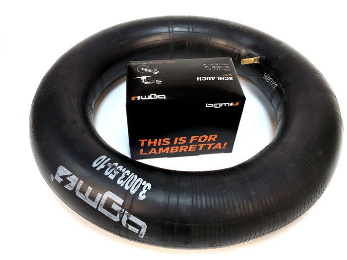 Thumbnail: Lambretta inner tube - BGM PRO, Offset 90° valve - 350 3.50 x 10, 100/90 x 10
