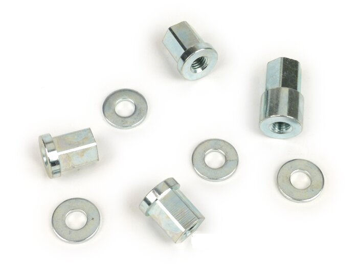 Thumbnail: Lambretta Cylinder head - Extended barrel stud nuts and washers, set of 4 - BGM