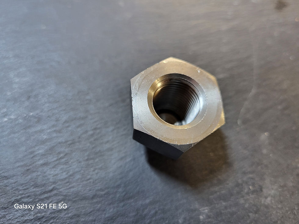 Thumbnail: Lambretta rear hub nut - M16 x 1.5 pitch, 27mm spanner size - Stainless steel