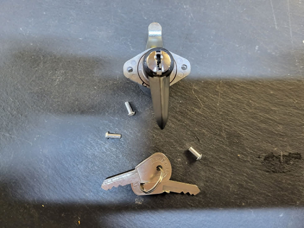 Thumbnail: Lambretta Toolbox door lock - GP / DL, black handle - CASA