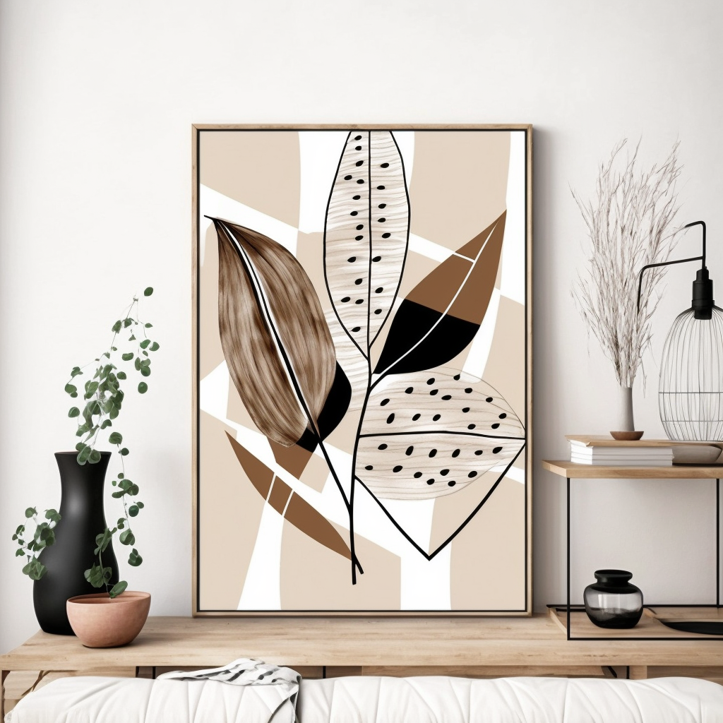 P1 - Boho Abstract Leaf Art PRINTABLES