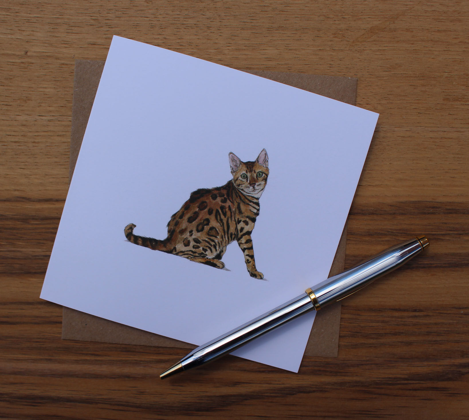 Bengal Cat Greetings Card