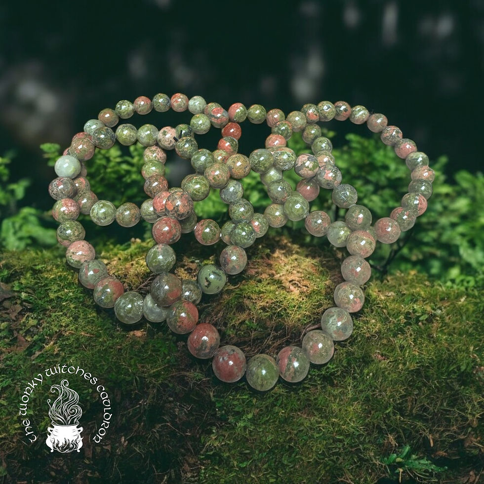 Unakite Bead Bracelet