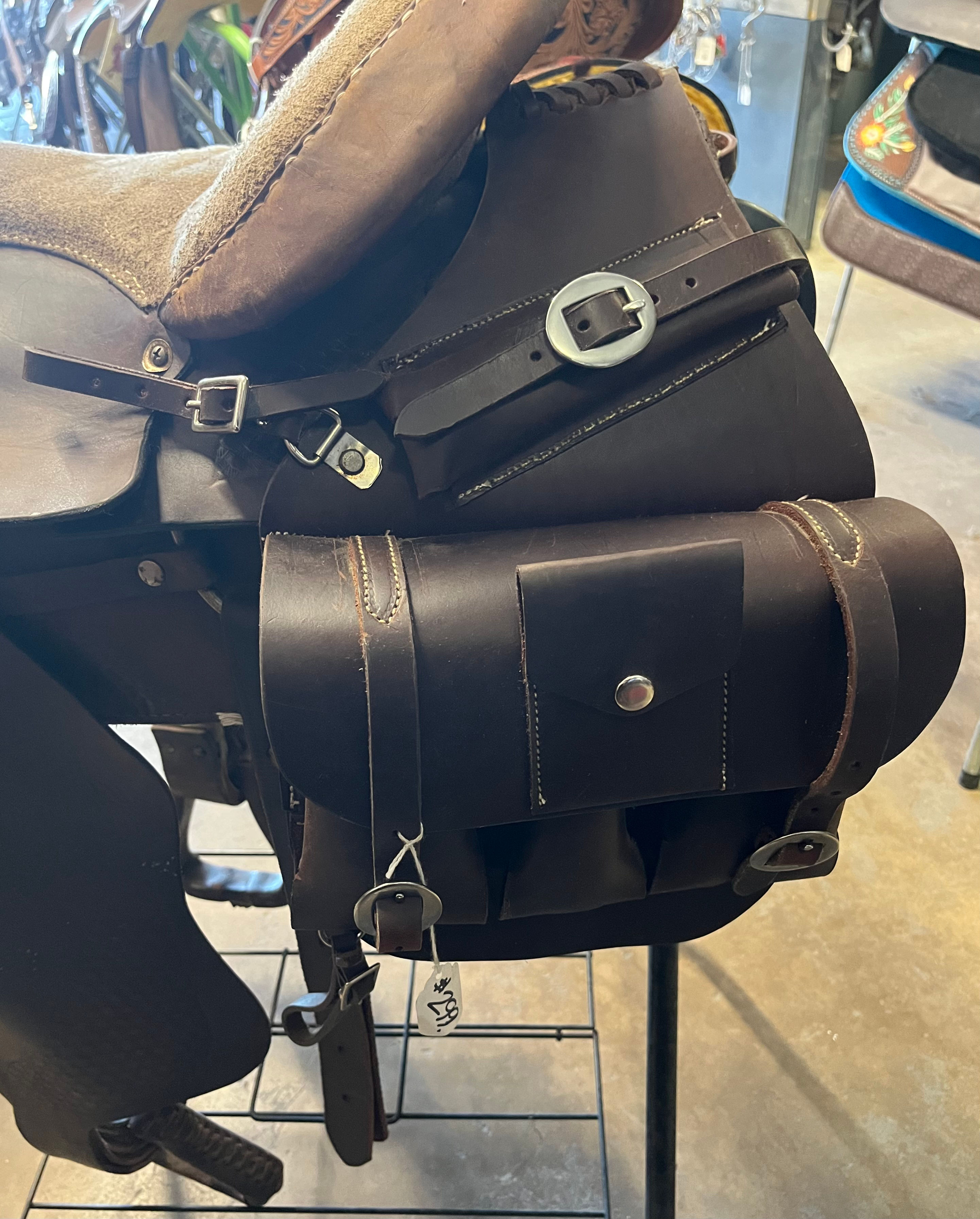 Dark Brown Leather Saddle Bag