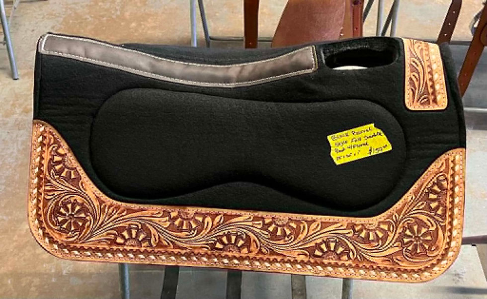 Thumbnail: Black Barrel Style Felt Saddle Pad w/Tooling