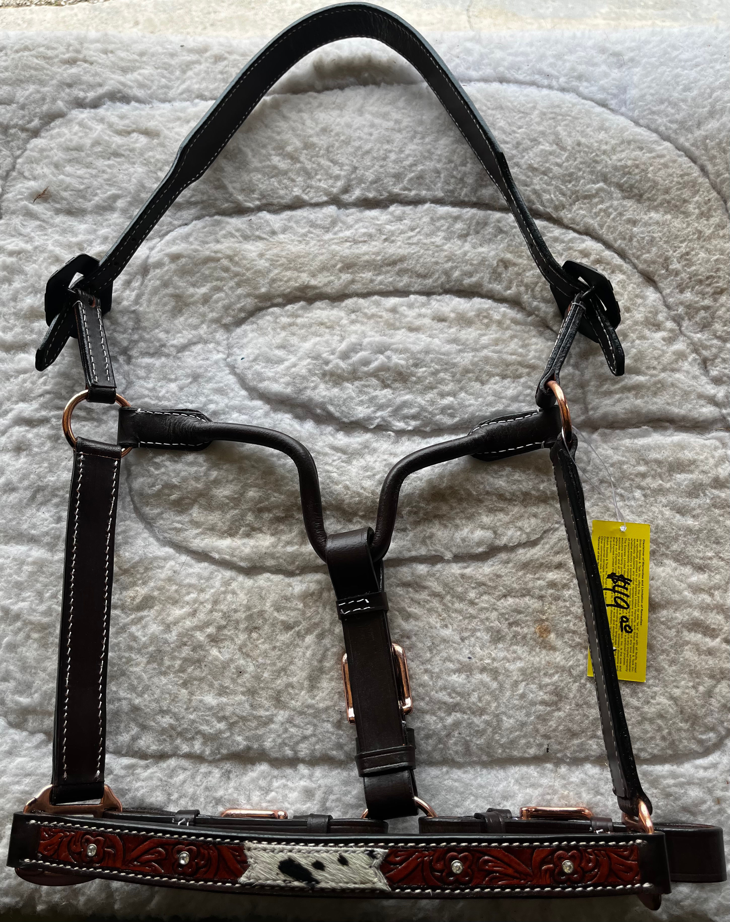 Cow Print w/Diamonds Leather Halter
