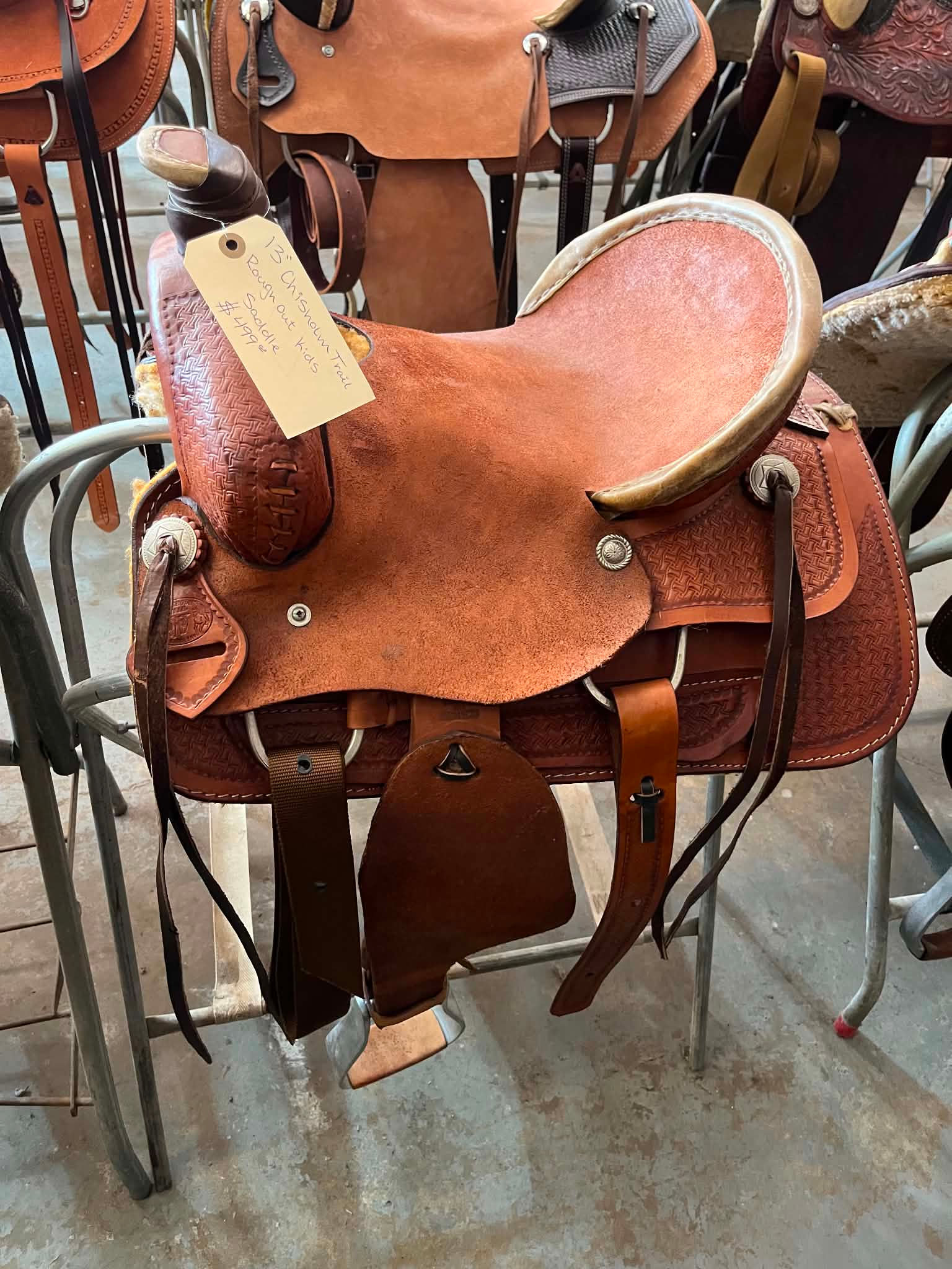 13" Chisholm Trail Kid Rough Out Barrel Saddle