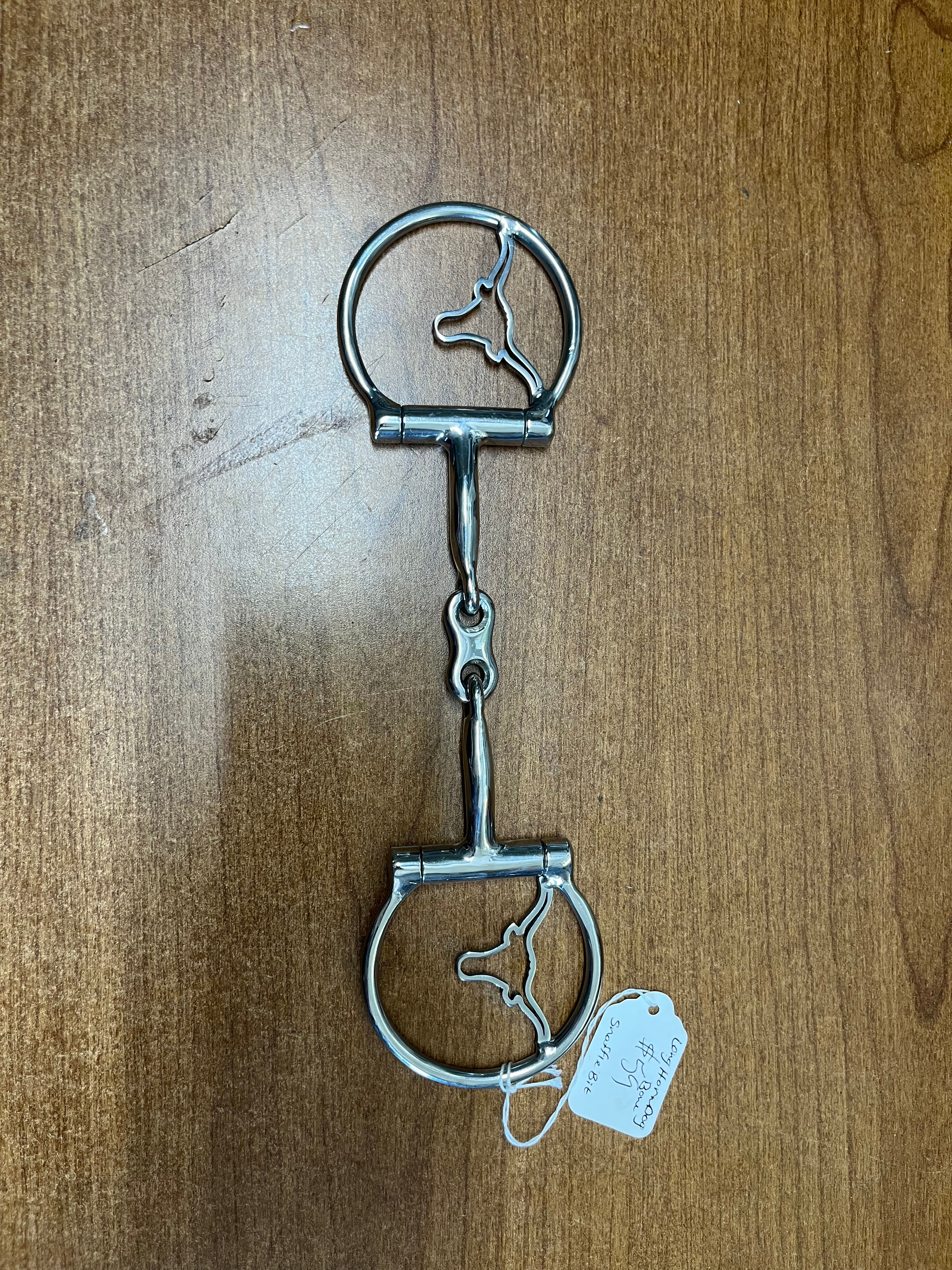 Long Horse D-Ring Snaffle w/Dog Bone Bit